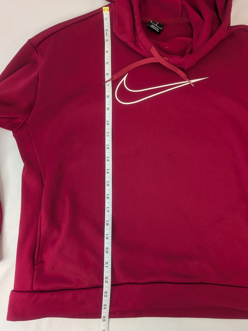Nike Women's Medium Burgundy Cowl neck Hoodie with White Swoosh